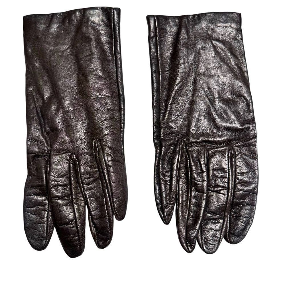 Vintage Brown leather gloves lined Size 7.5 plus green driving gloves